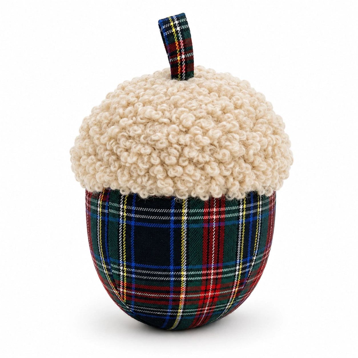 PRE ORDER - Green Plaid Acorn Filled Throw Pillow - 2026 AUGUST ARRIVAL