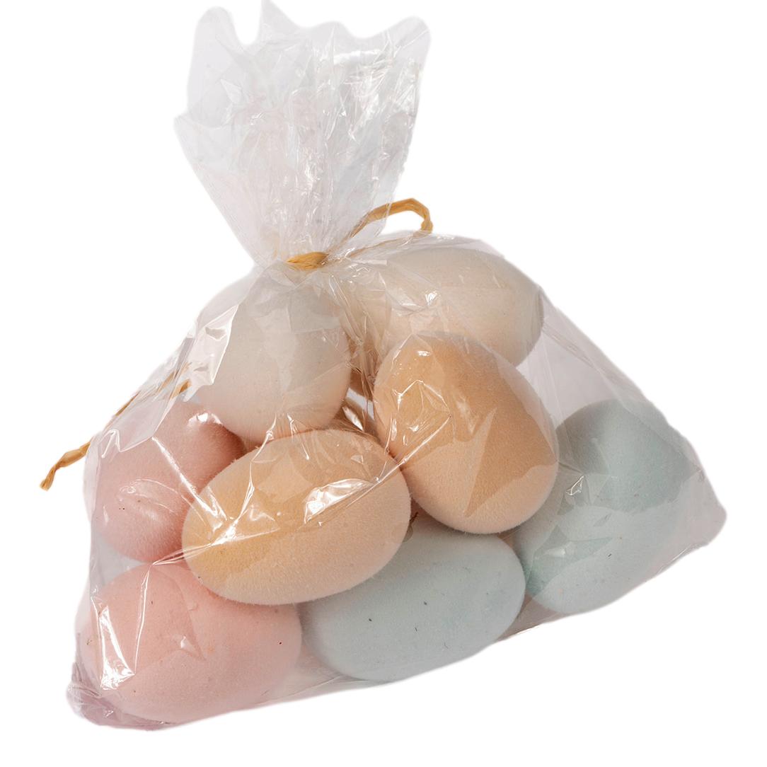 10PC Bag Pastel Flocked Eggs