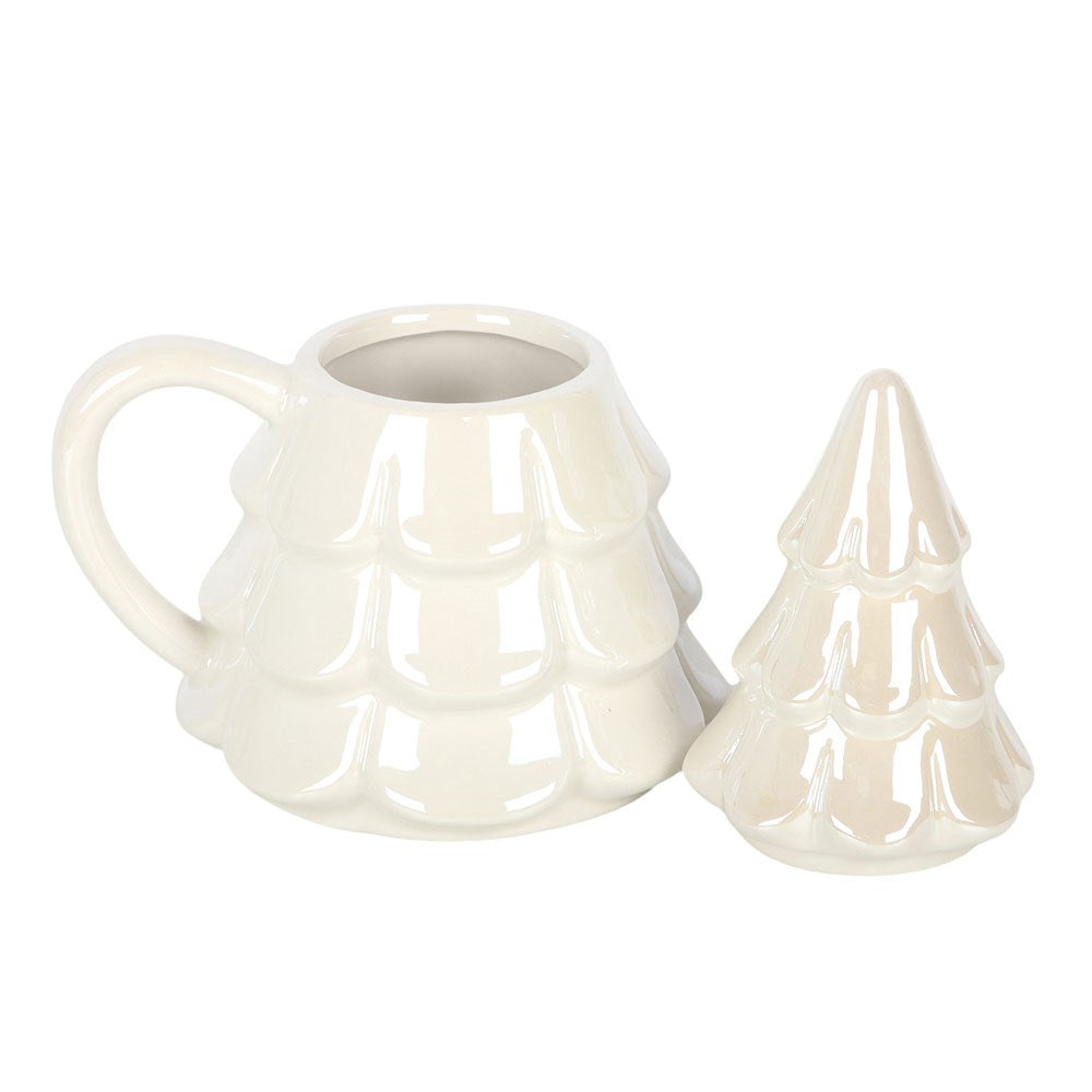 PRE ORDER - Iridescent White Tree Mug and Snowflake Spoon Set - 2026 SEPTEMBER ARRIVAL