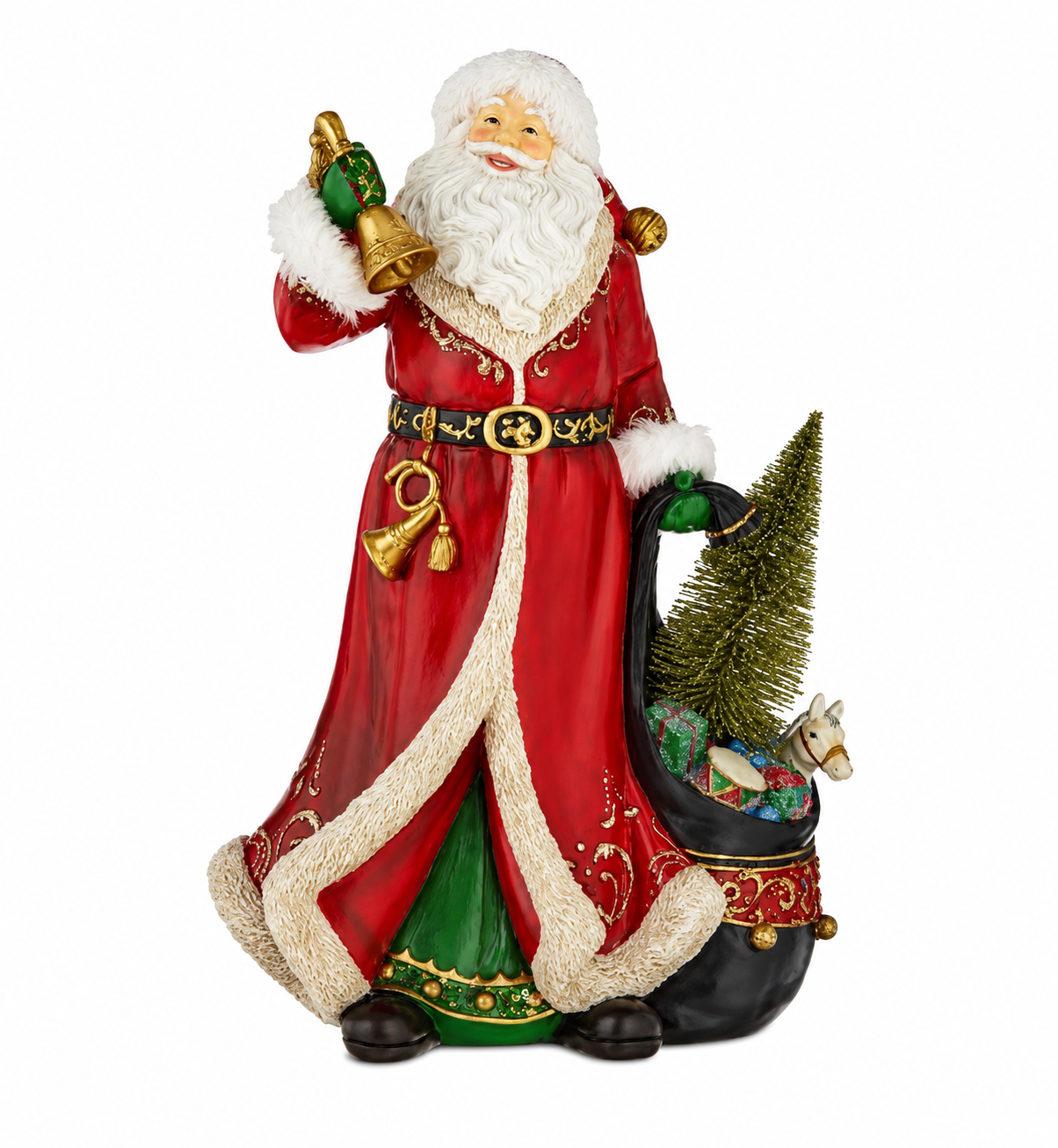 PRE ORDER - Christmas Traditions Santa with Bell and Lit up Tree 38cm - 2026 OCTOBER ARRIVAL