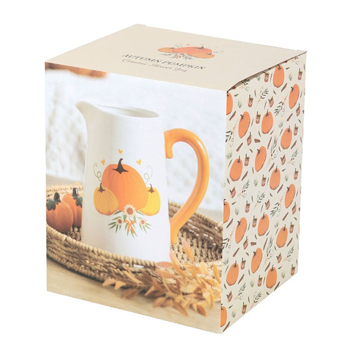 Autumn Pumpkin Ceramic Fall Flower Jug