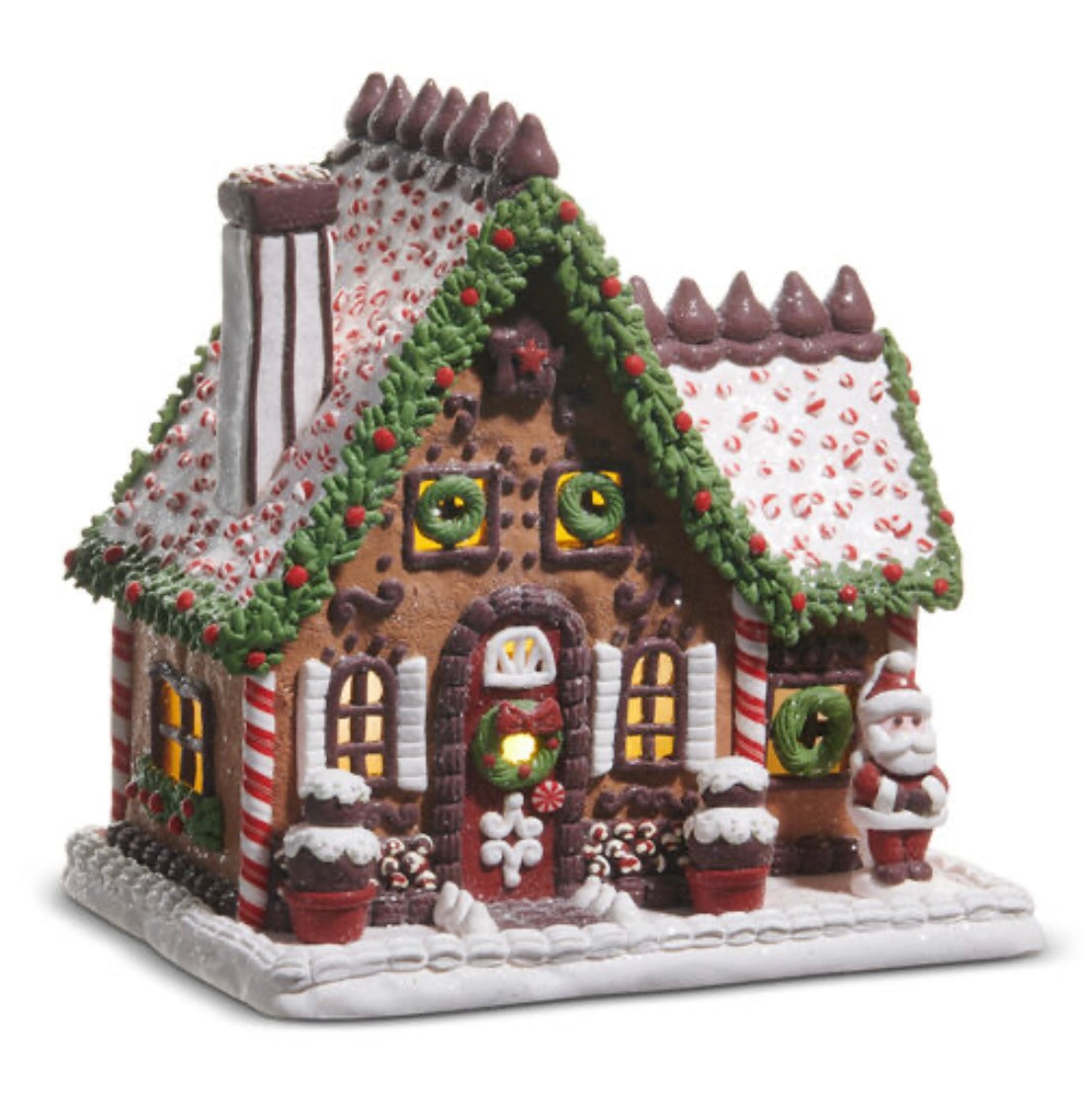 Holly Jolly Holiday LED Chocolate Frosted Gingerbread House