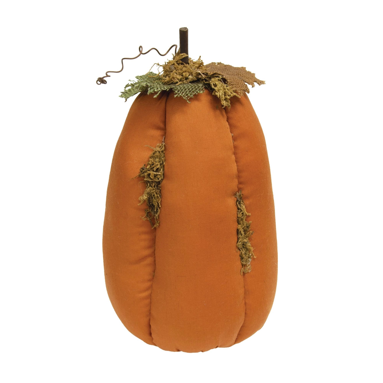 Mossy Orange Stuffed Fabric Pumpkin 28cm
