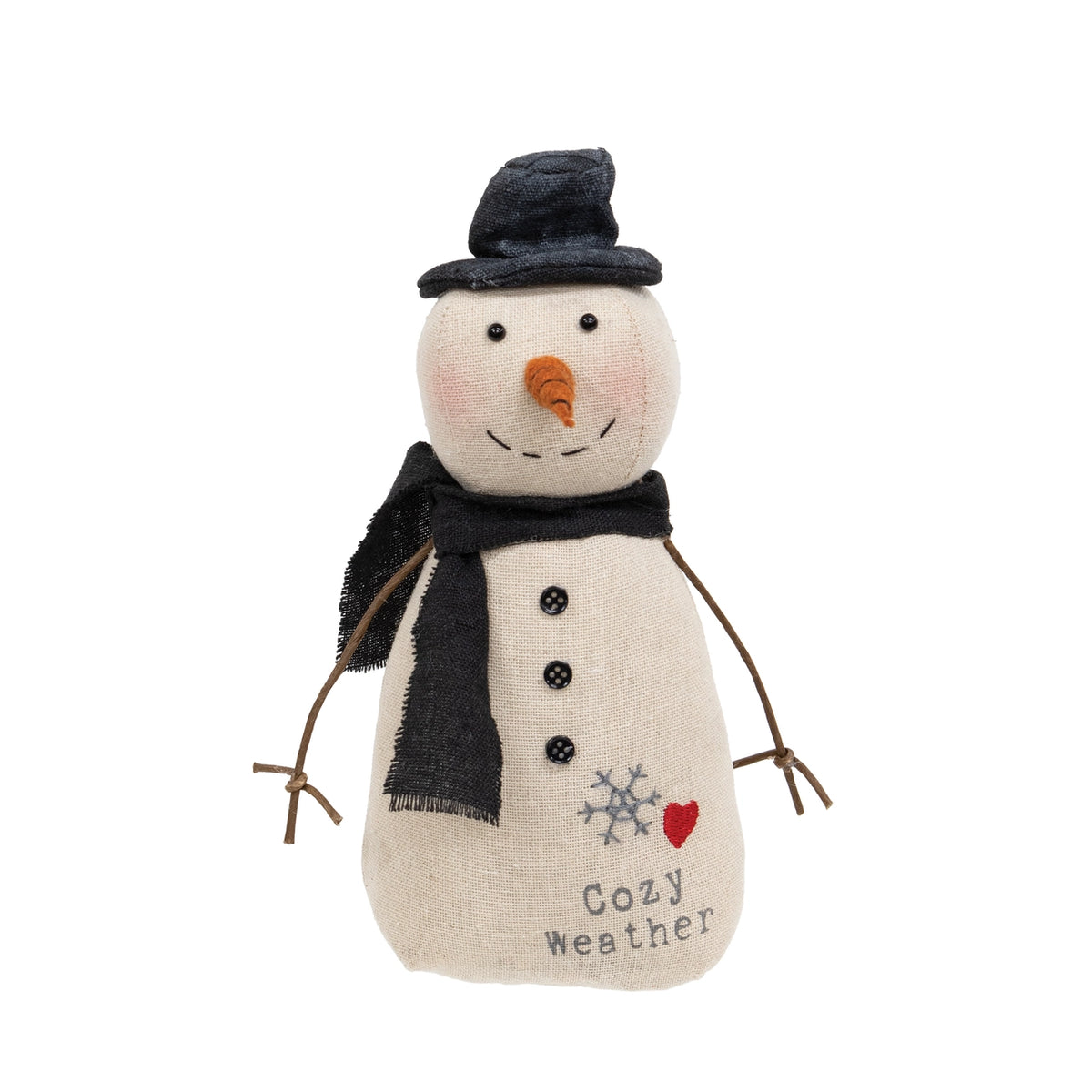 PRE ORDER - Primitive Cozy Weather Stuffed Top Hat Snowman 23cm - 2026 OCTOBER ARRIVAL