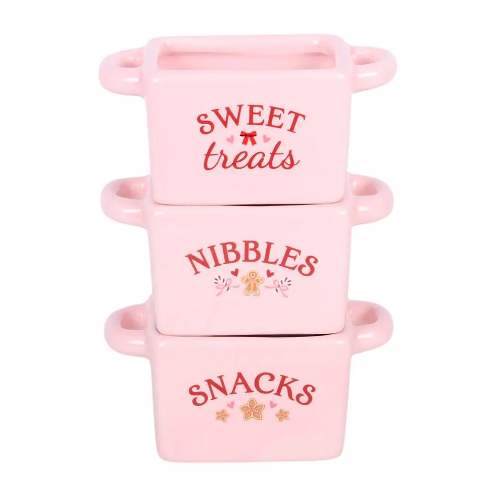PRE ORDER - Pink Sugarplum Bakery Ceramic Snack Bowls Set of 3 - 2026 SEPTEMBER ARRIVAL