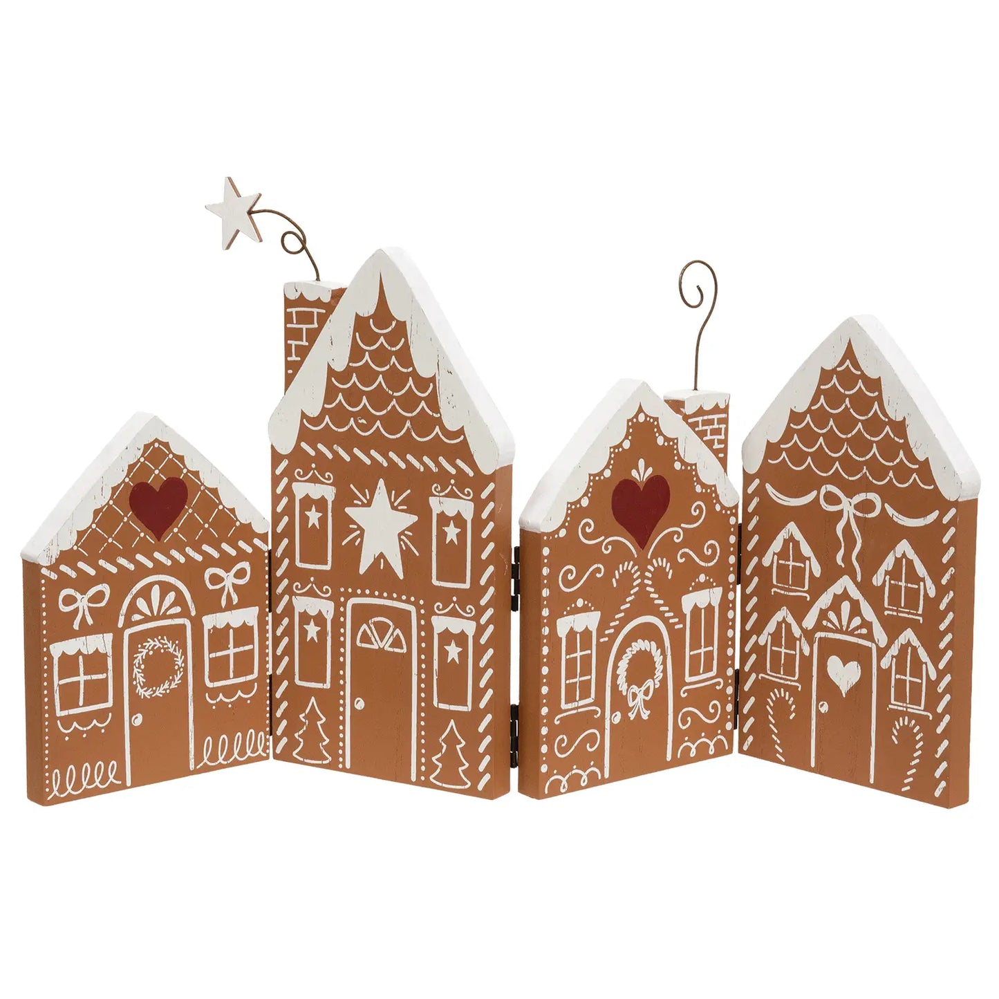 PRE ORDER - Hinged Wooden Gingerbread Village Sitter - 2026 AUGUST ARRIVAL