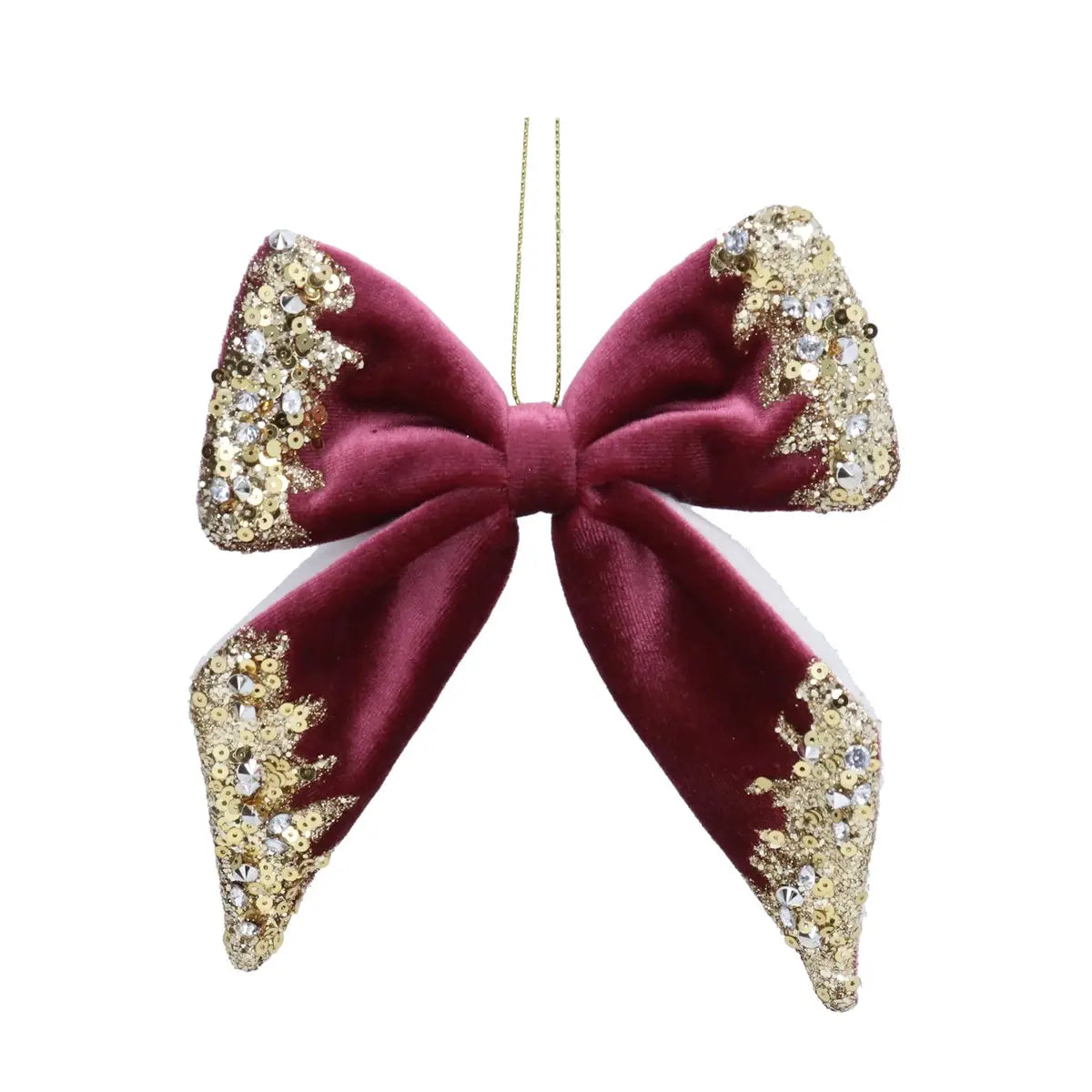 Deep Pink Velvet Bow With Gold Trim - 2026 LATE OCTOBER ARRIVAL
