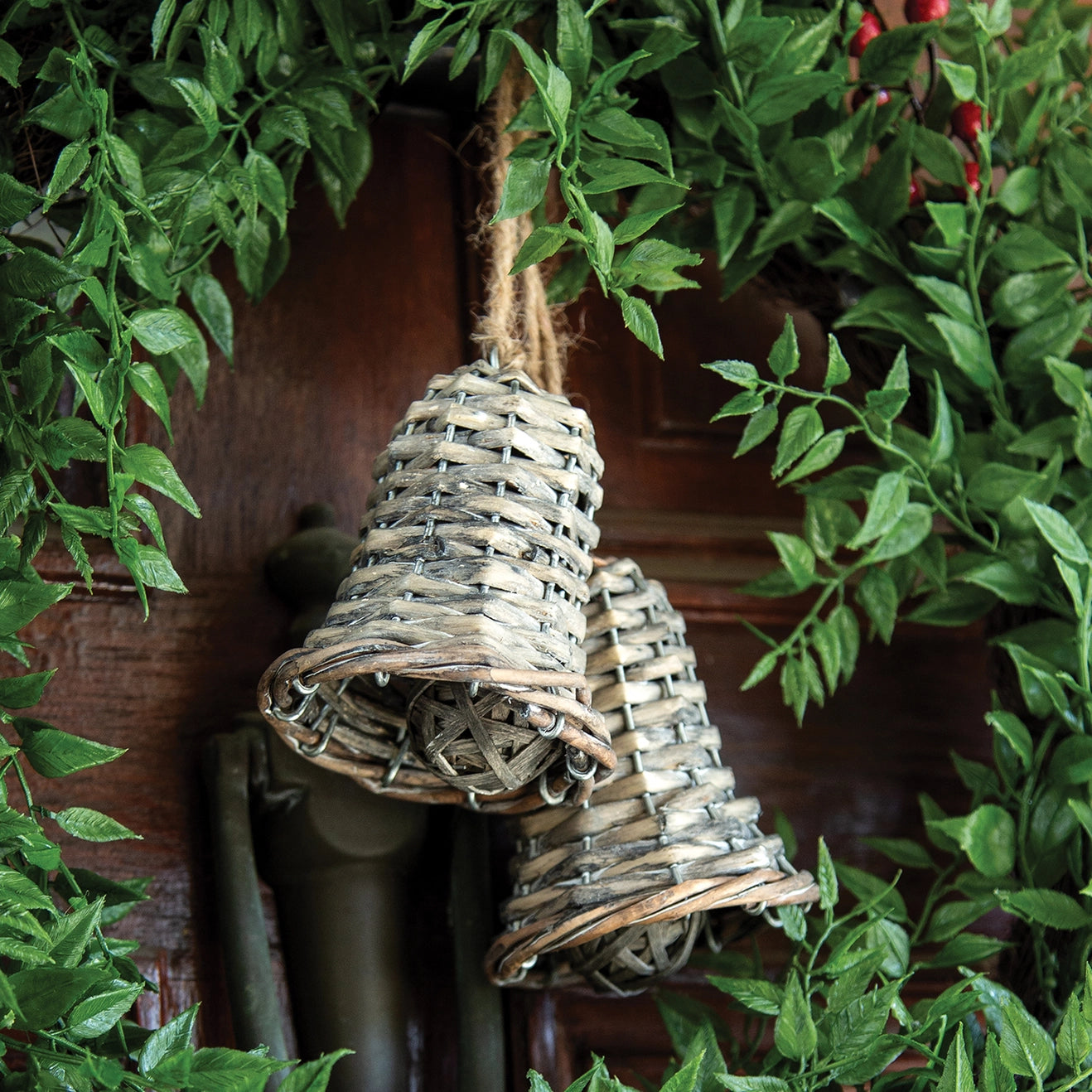 Grey Willow Bells Pair Hanging Ornament
