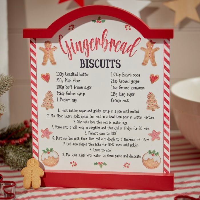 Wooden Gingerbread Recipe Sign