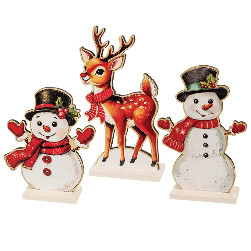PRE ORDER - Nostalgic Winter Wooden Friends On Base Assorted - 2026 OCTOBER ARRIVAL