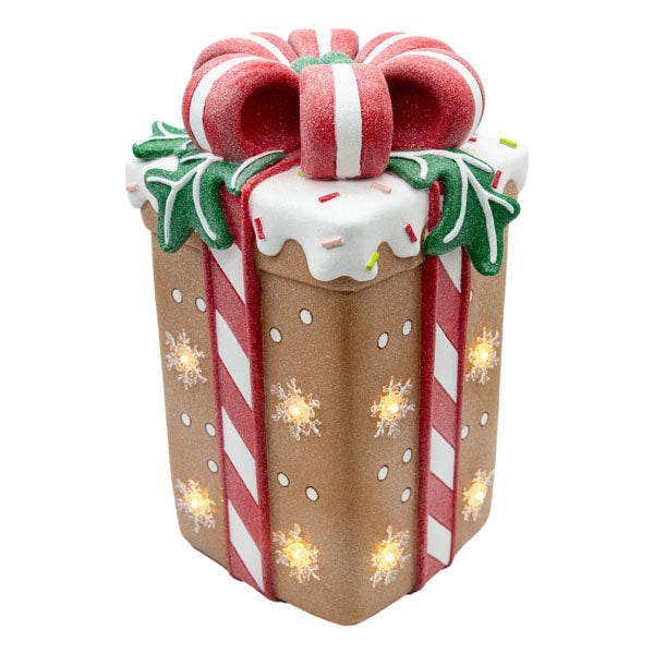 Traditional Gingerbread LED Gift box 41cm - SEPTEMBER ARRIVAL