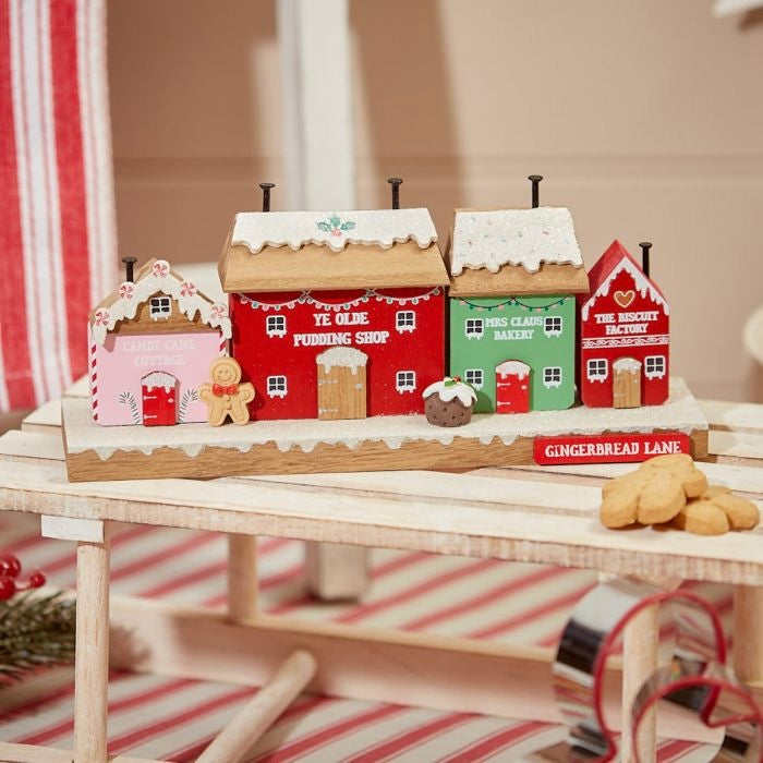 Gingerbread Lane Wooden Village Display