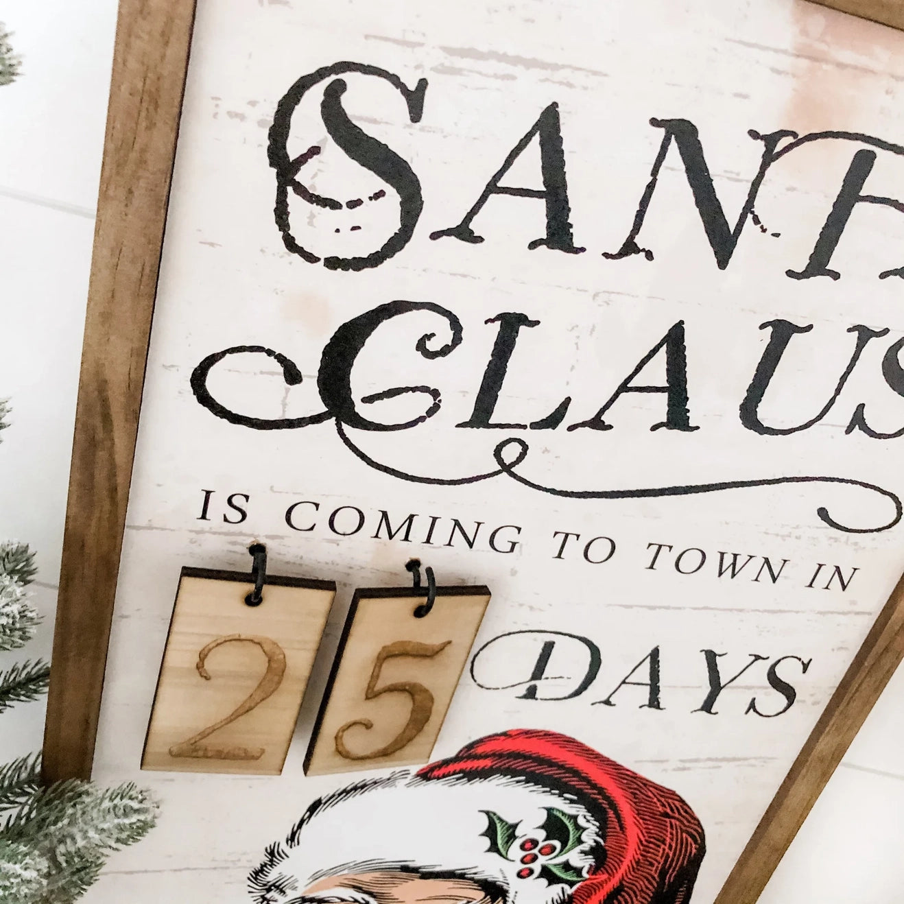 PRE ORDER Santa Christmas Countdown Wooden Sign - closing 19th September 2025