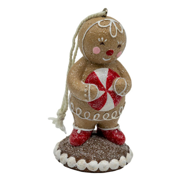 Gingerbread Man With peppermint Candy Hanging