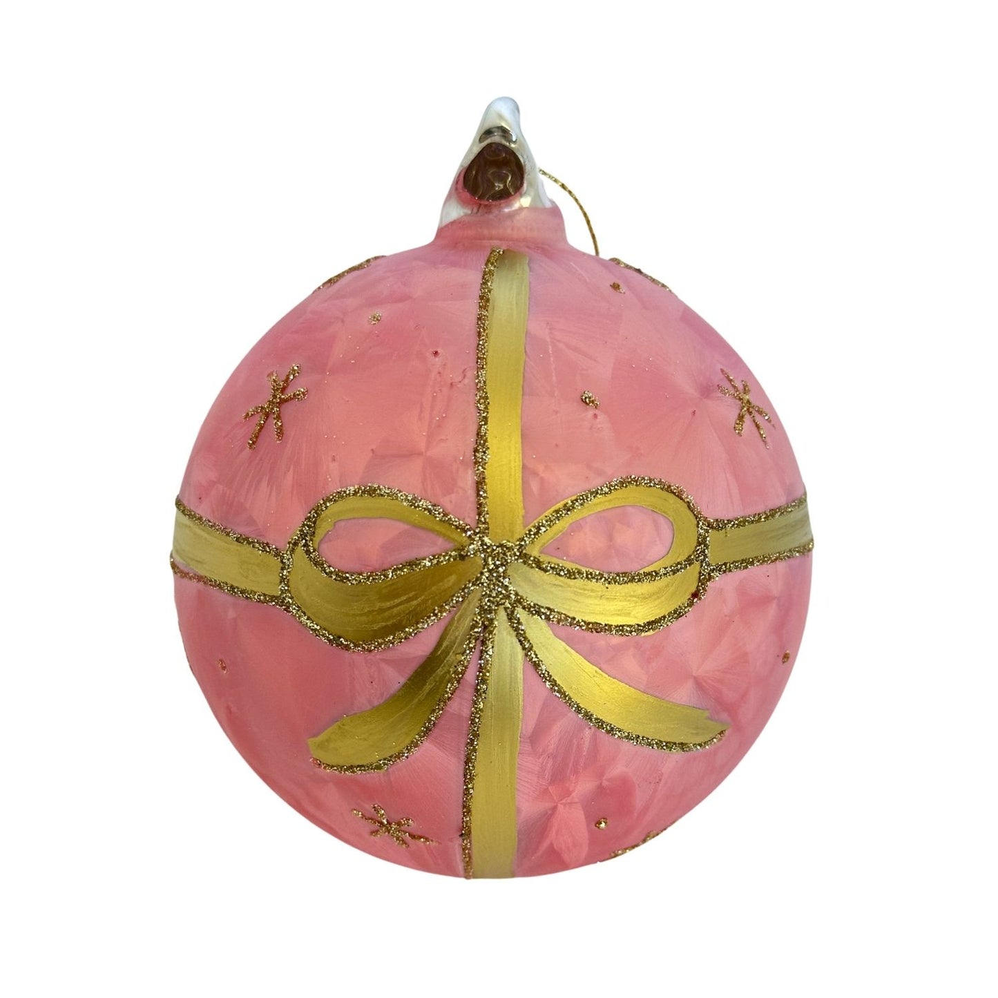 Pink & Gold Bow Ball Hanging