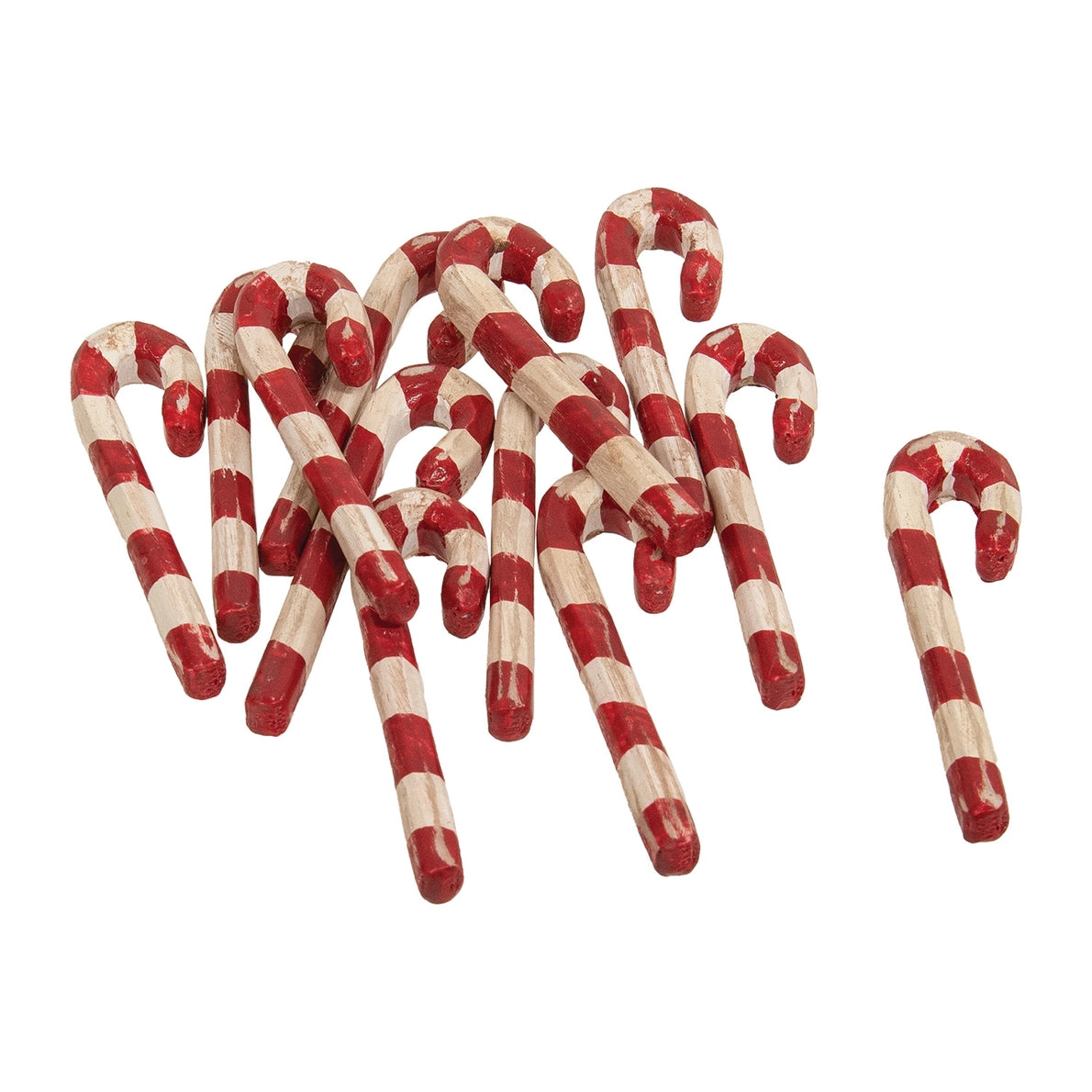 PRE ORDER - Carved Look Resin Antiqued Candy Canes Set of 12 - 2026 OCTOBER ARRIVAL