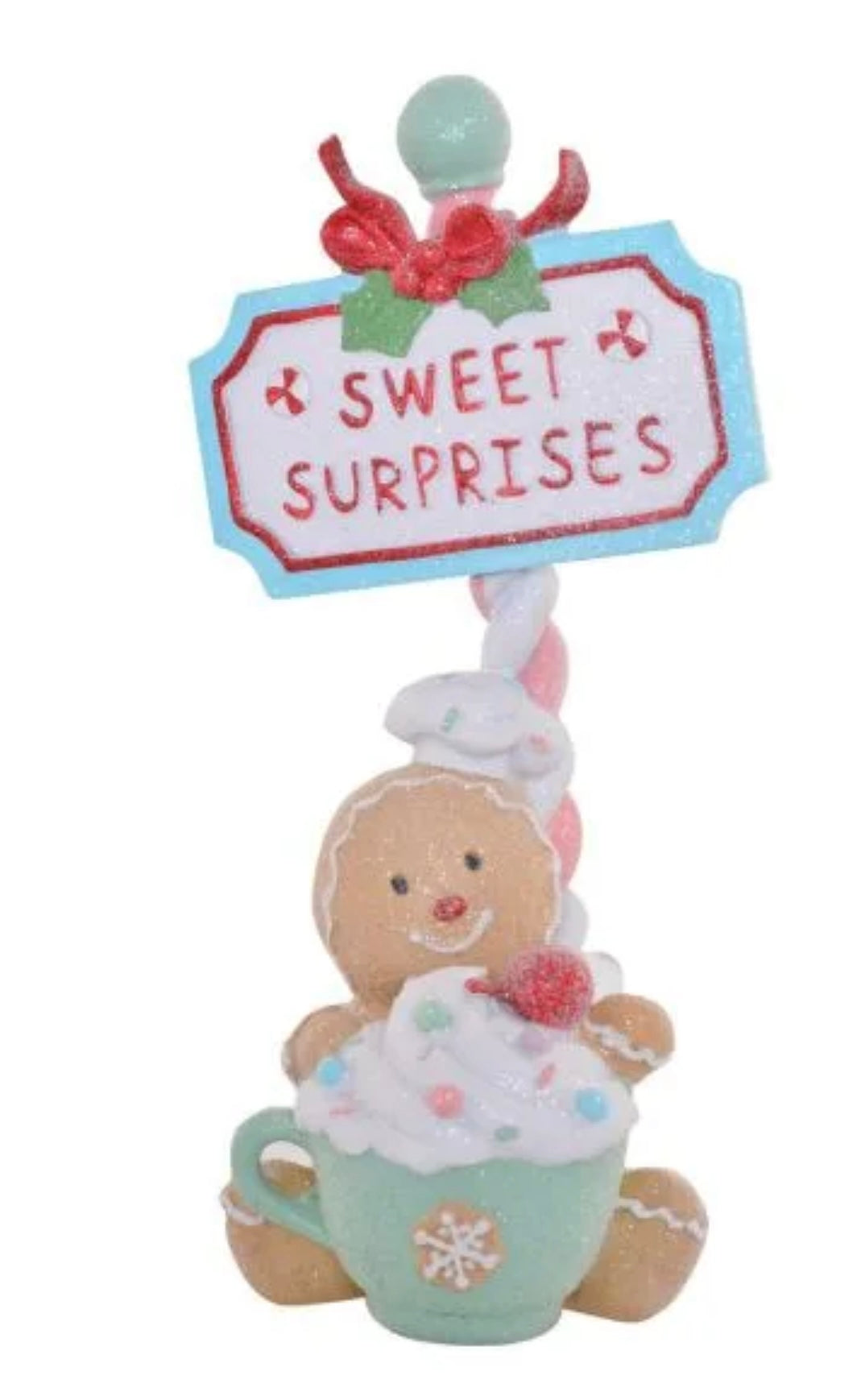 Pastel Fairy Floss Gingerbread Cupcake with Sign