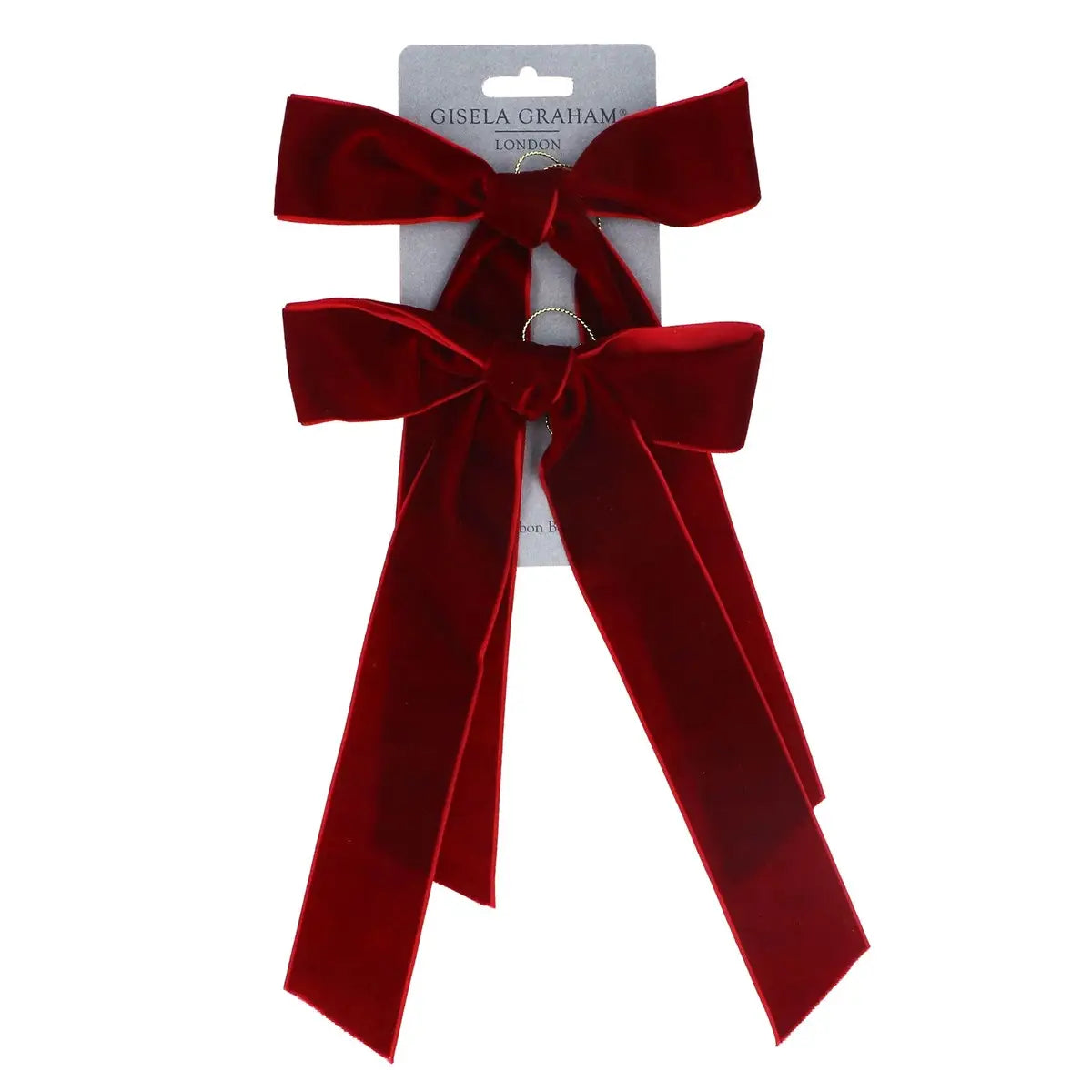 Burgundy Velvet Bow Set of 2 - 2026 LATE OCTOBER ARRIVAL