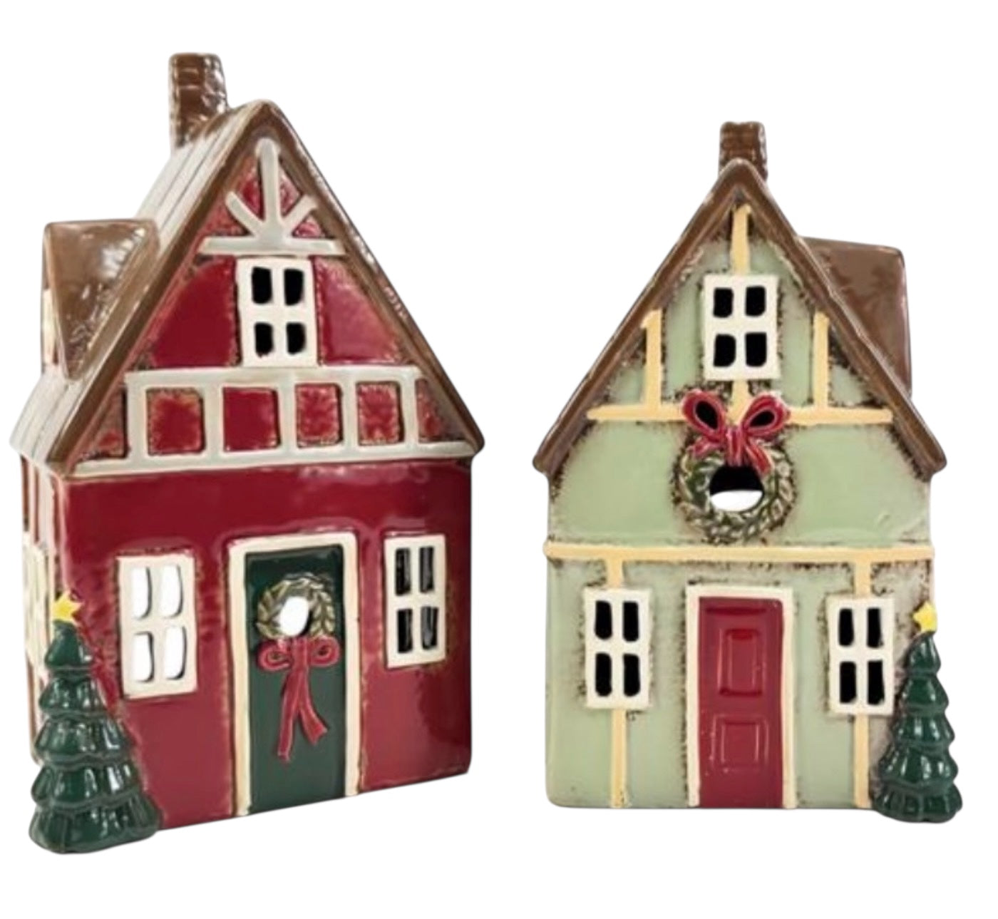 PRE ORDER - Red Pottery Christmas Tea Light House - 2026 SEPTEMBER ARRIVAL