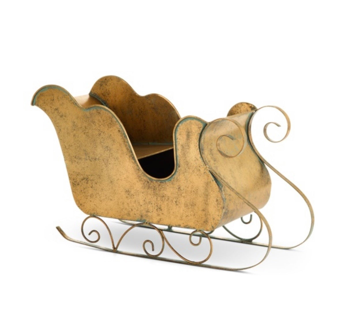 PRE ORDER - Antique Golden Bronze Metal Sleigh 53cm - 2026 OCTOBER ARRIVAL