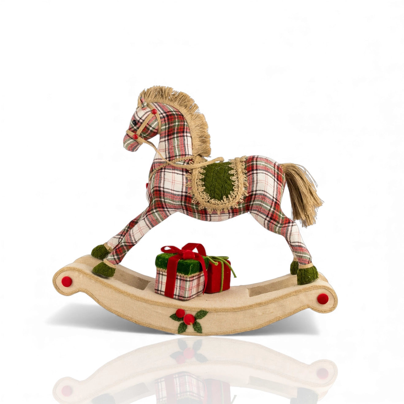 PRE ORDER - Large Plaid Rocking Horse 58cm - 2026 OCTOBER ARRIVAL