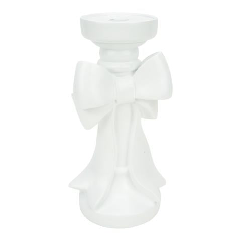 White Bow Pillar Holder 25cm - 2026 FEBRUARY ARRIVAL