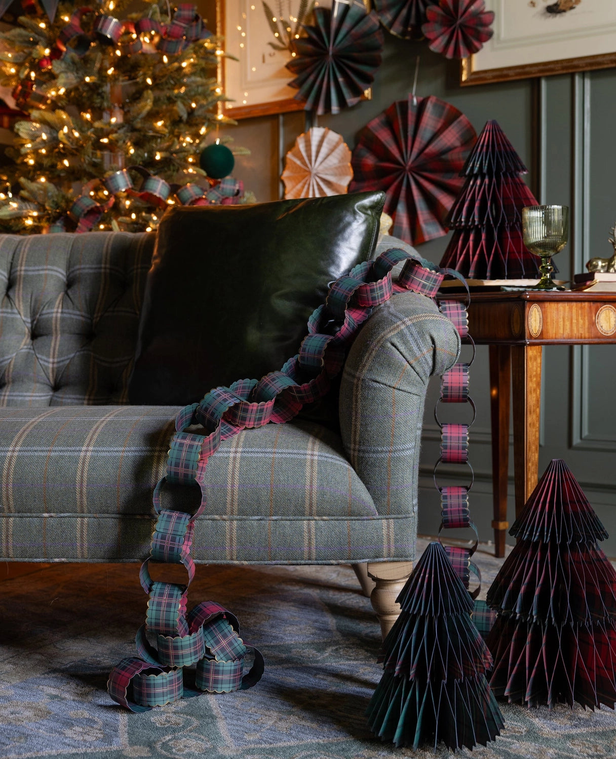 PRE ORDER - Plaid Paper Decorative Tree Set of 2 - 2026 OCTOBER ARRIVAL