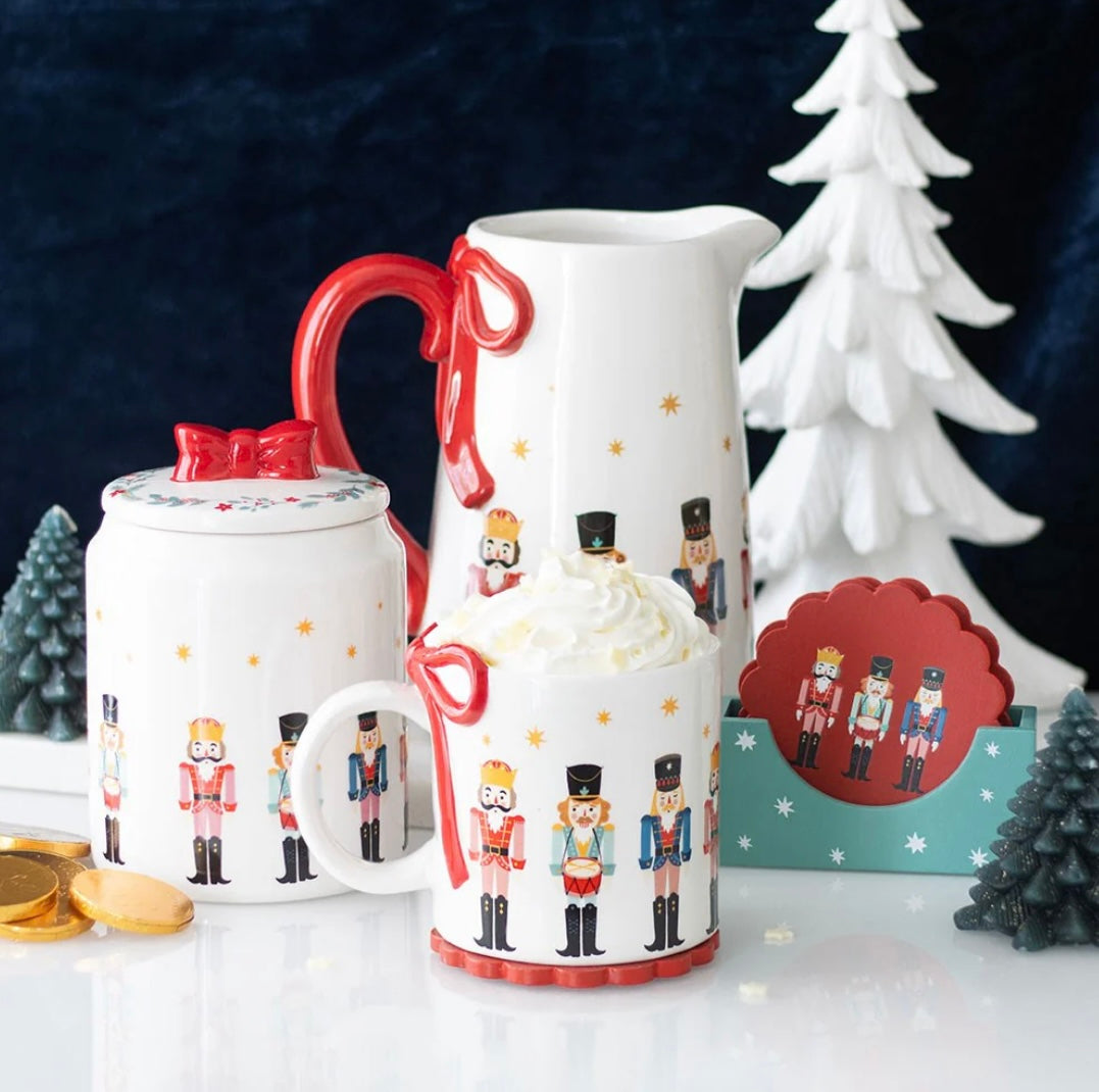 Nutcracker Ceramic Storage Jar with Bow