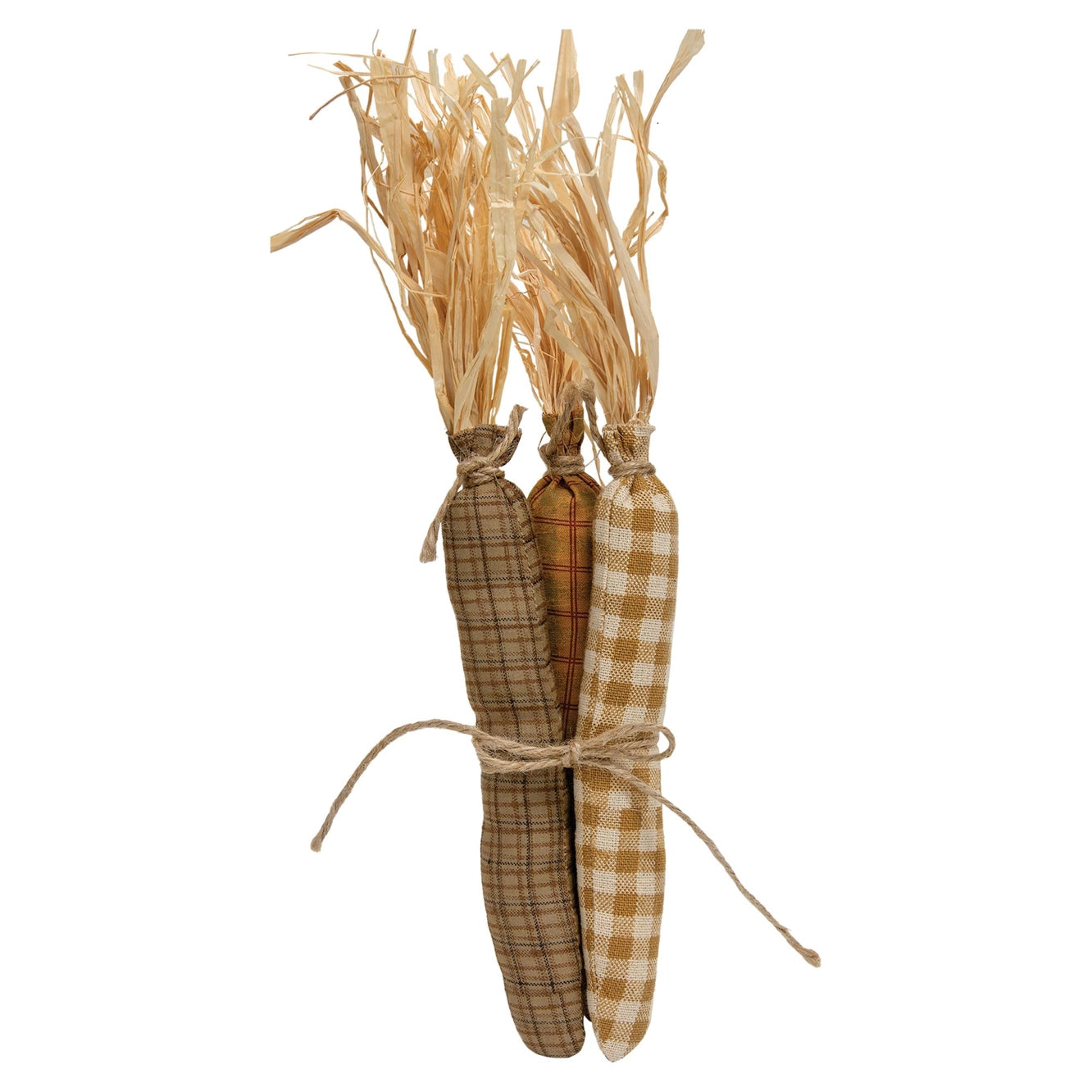 Earthtone Primitive Fabric Carrot Bundle of 3