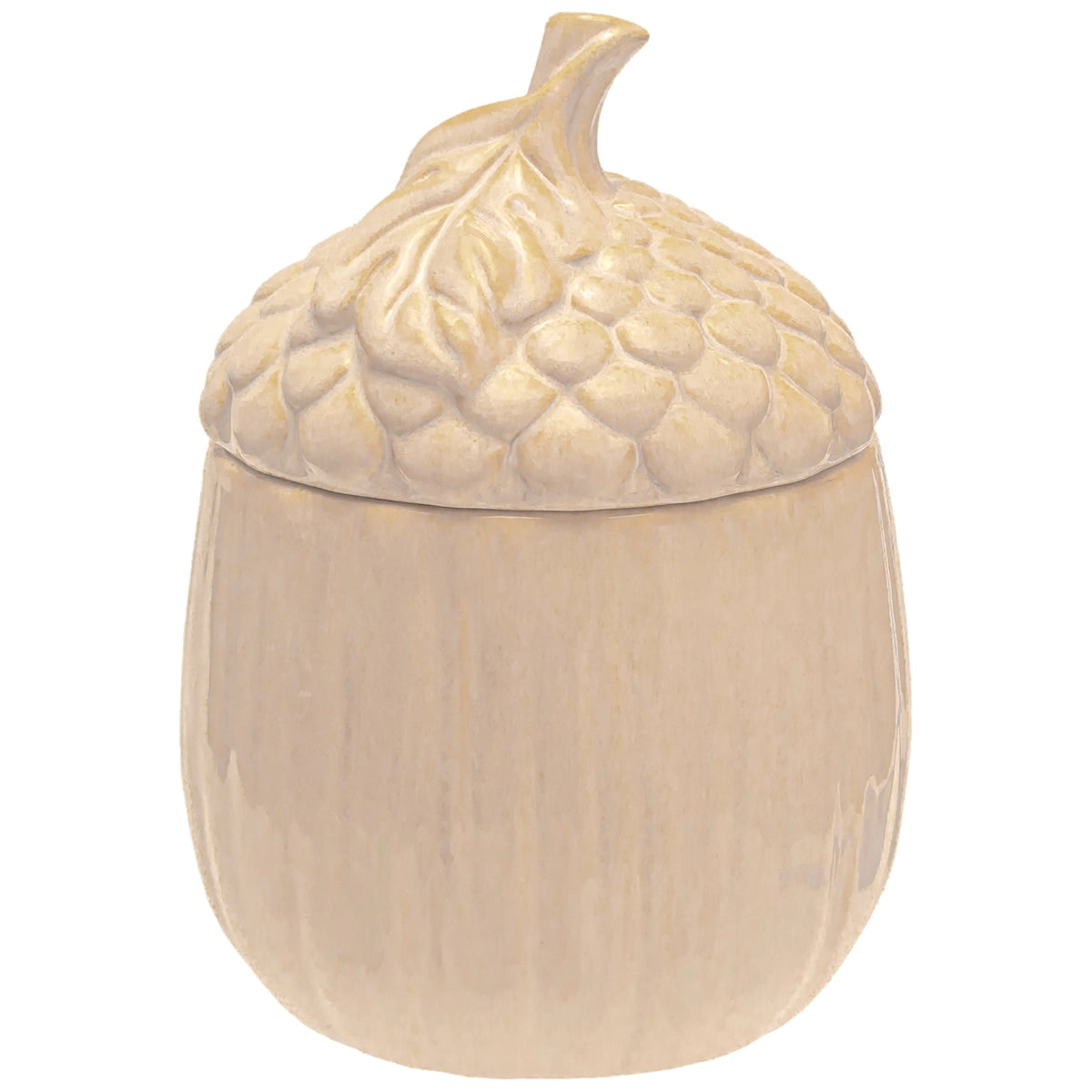 Cream Acorn Stoneware Cookie Jar