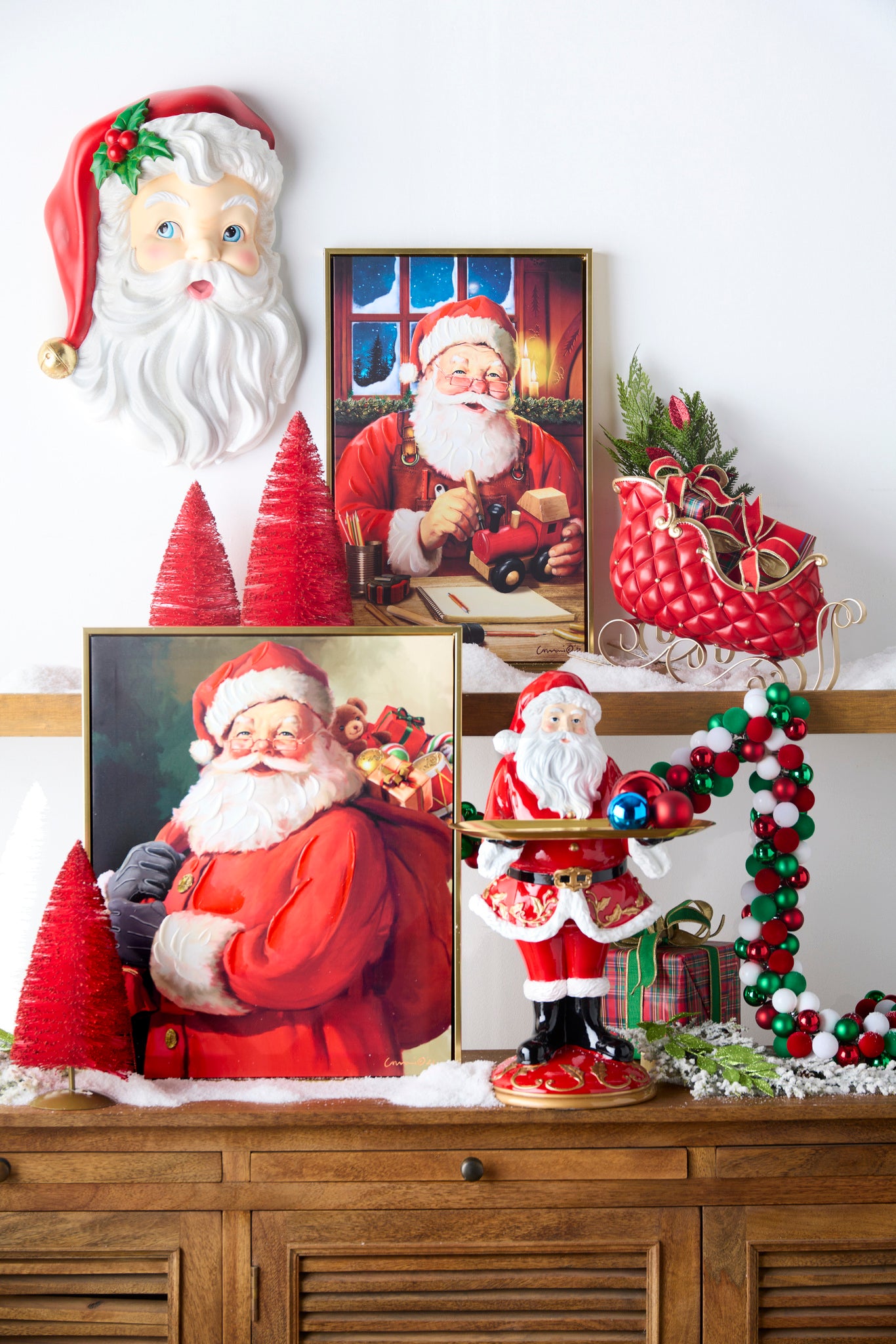 The Christmas Shoppe Santa Jolly Delivery Wooden Framed Wall Art - OCTOBER ARRIVAL