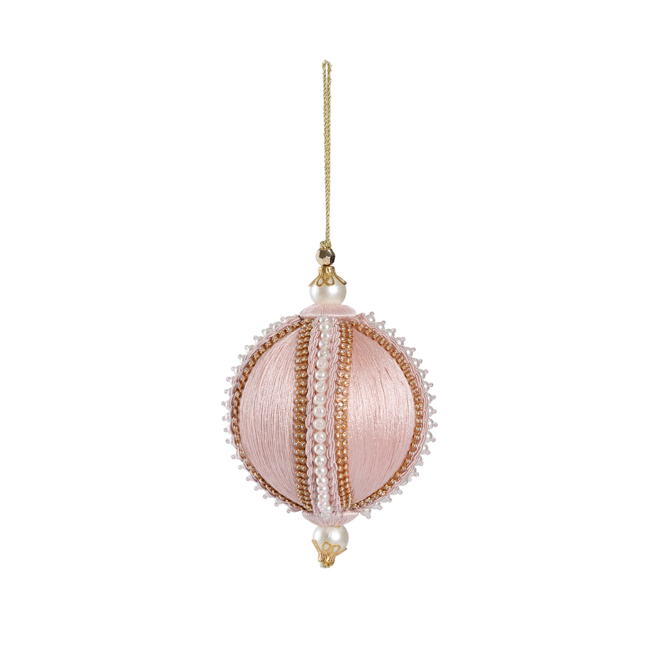 Blush Pink Embellished Ball Ornament