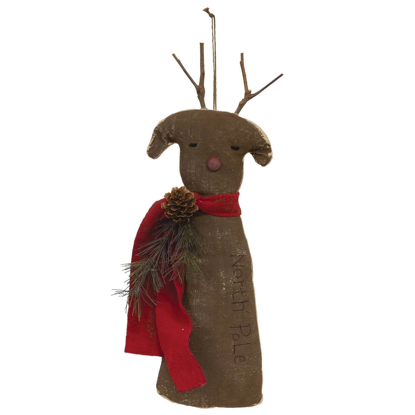 Primitive North Pole Reindeer Hanger 30cm