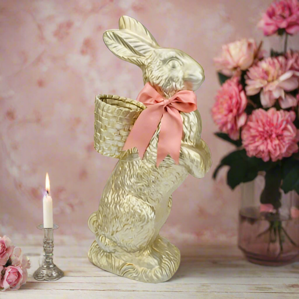 Champagne Bunny with Pink Bow 52cm - 2026 FEBRUARY ARRIVAL