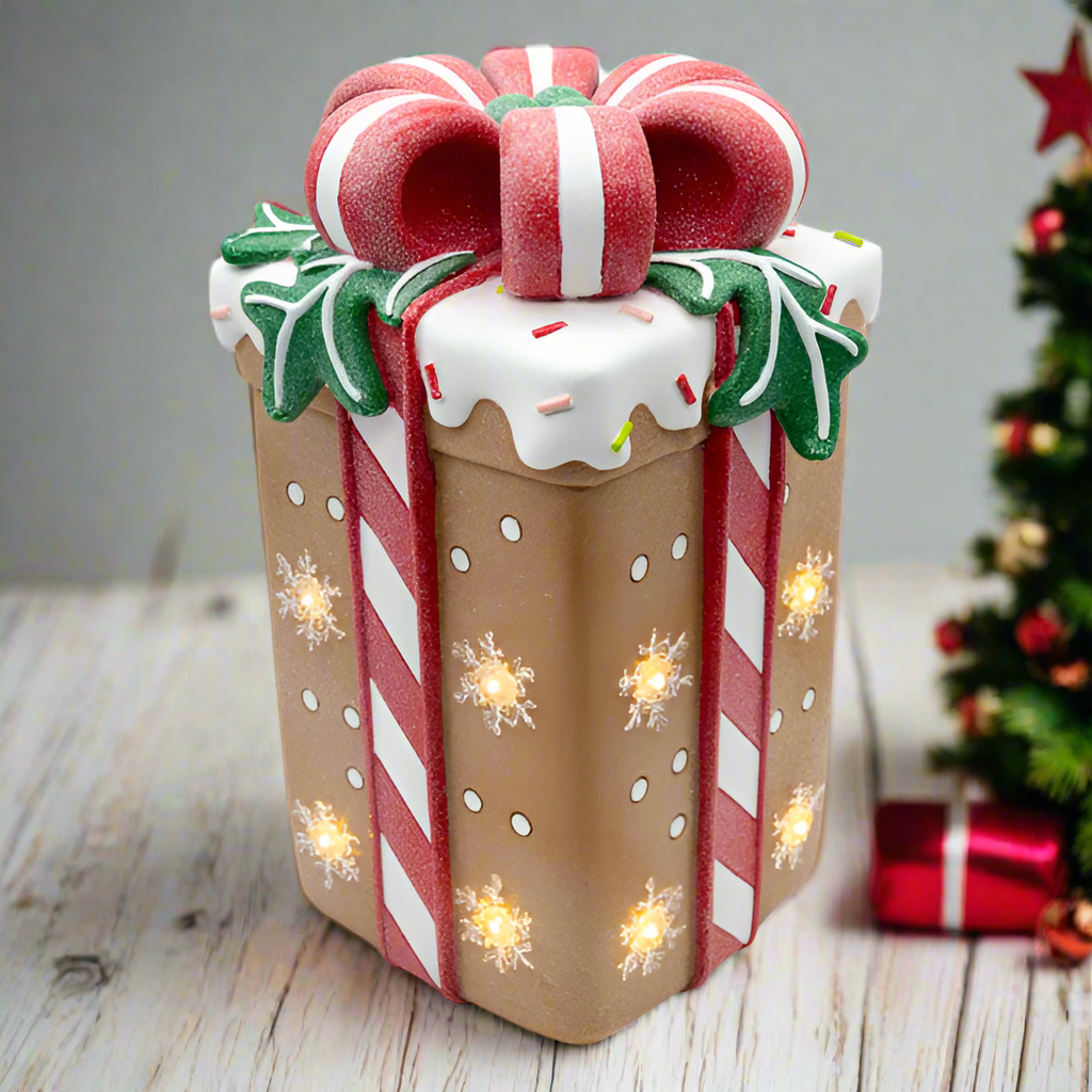 Traditional Gingerbread LED Gift box 41cm - SEPTEMBER ARRIVAL