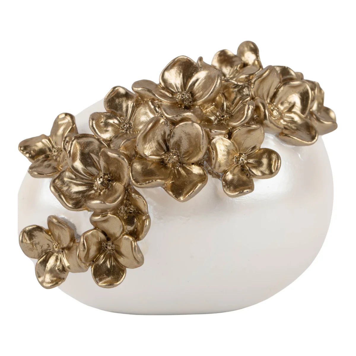 PRE ORDER- Lying Pearl Egg with Champagne Flowers 10cm - 2027 LATE JANUARY ARRIVAL