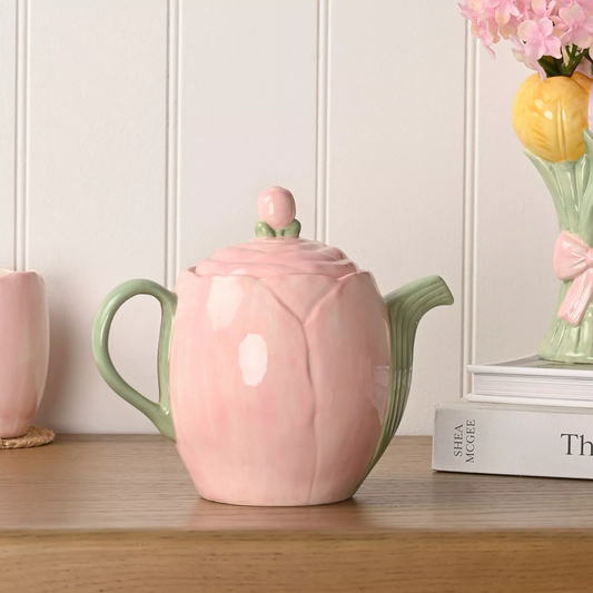 PRE ORDER - Ceramic Pink Tulip Teapot 🌷- 2026 OCTOBER ARRIVAL