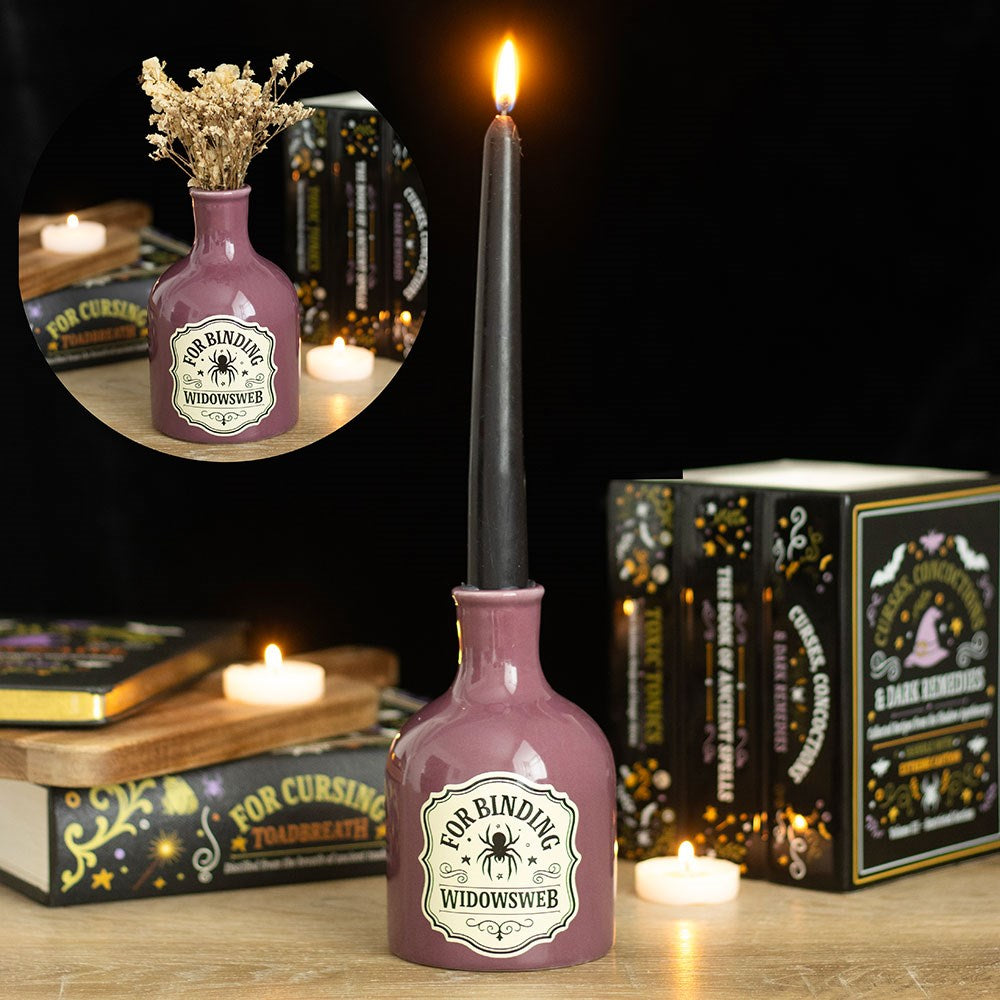 PRE ORDER - Purple Widowsweb Potion Bottle Vase and Candle Holder - 2026 SEPTEMBER ARRIVAL