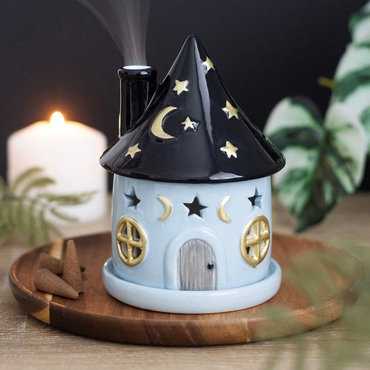 Celestial Mystical Cottage Incense Cone Holder ✨