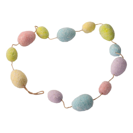 Pastel Flocked Eggs Garland