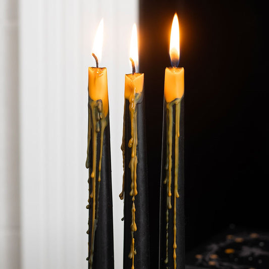 Pumpkin Guts Oozing Set of 4 Taper Candles 🎃