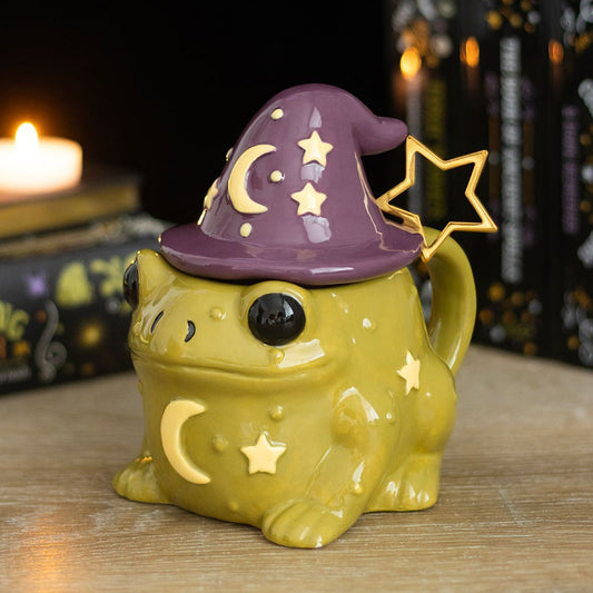 Magic Toad Shaped Ceramic Mug with Spoon