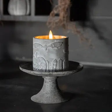 Grey Bat & Pumpkin 3D Flame Candle - SEPTEMBER ARRIVAL