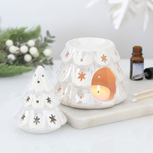PRE ORDER - Iridescent White Tree Oil Burner - 2026 SEPTEMBER ARRIVAL