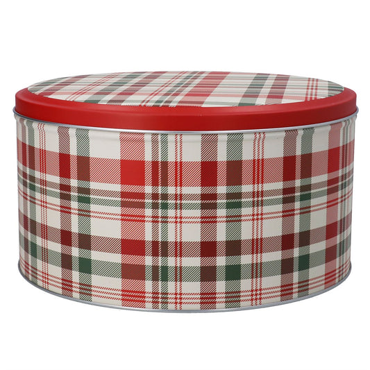PRE ORDER - Plaid Christmas Tin with Lid - 2026 OCTOBER ARRIVAL