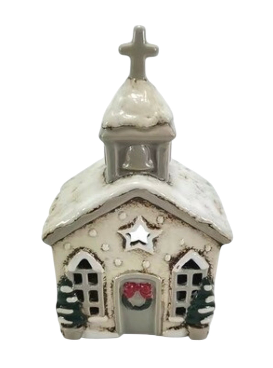 PRE ORDER - Pottery Christmas Church Tea Light House - 2026 SEPTEMBER ARRIVAL
