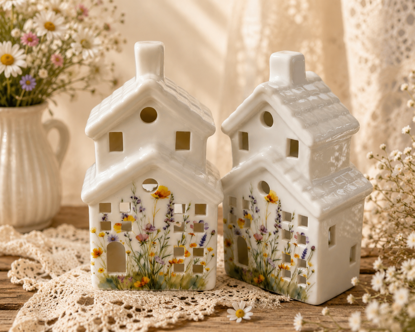 PRE ORDER - Small Cottage Garden Ceramic Tea light House - 2026 SEPTEMBER ARRIVAL