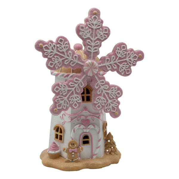 Pink LED Gingerbread Windmill - SEPTEMBER ARRIVAL