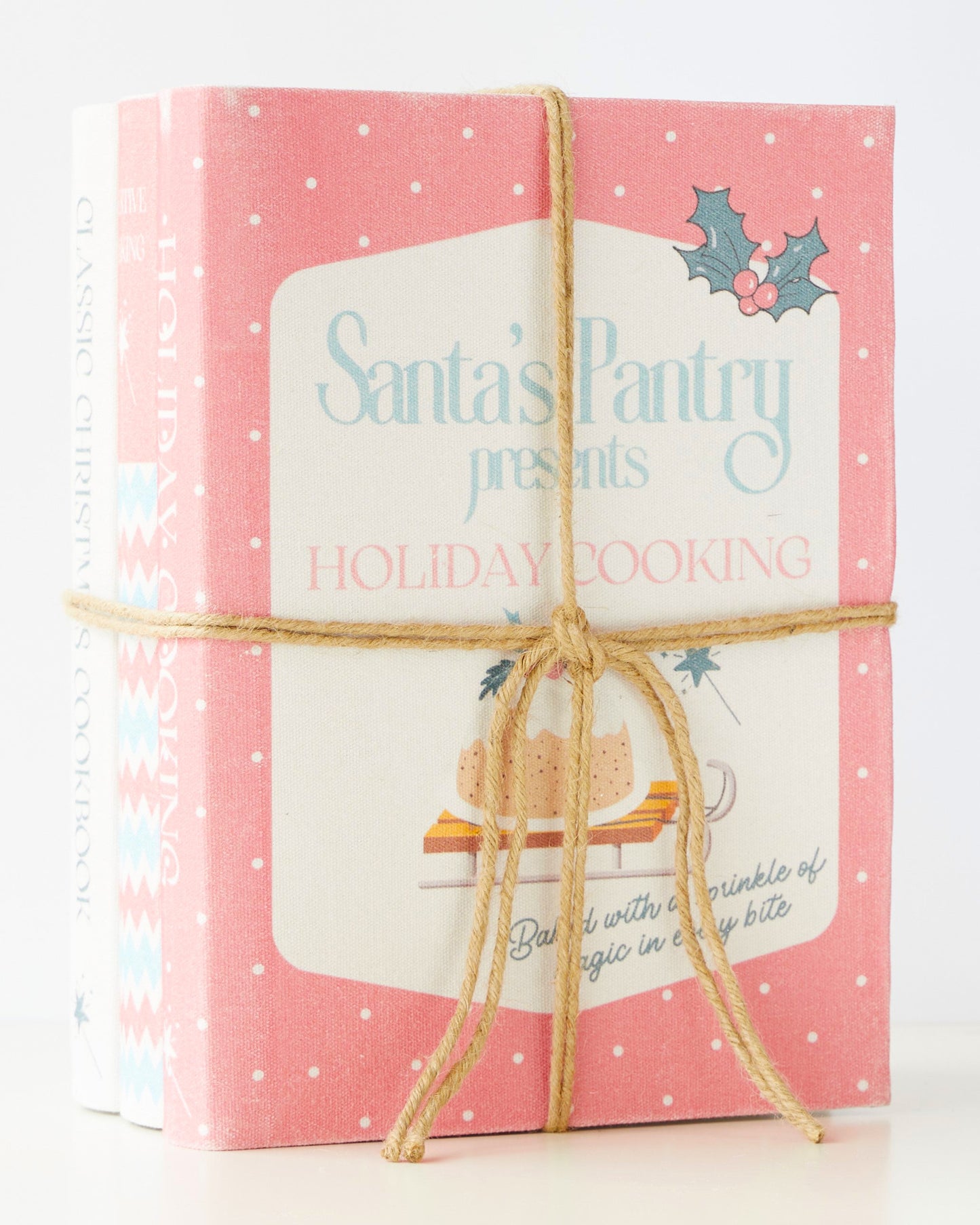 Santas Holiday cooking Book Stack