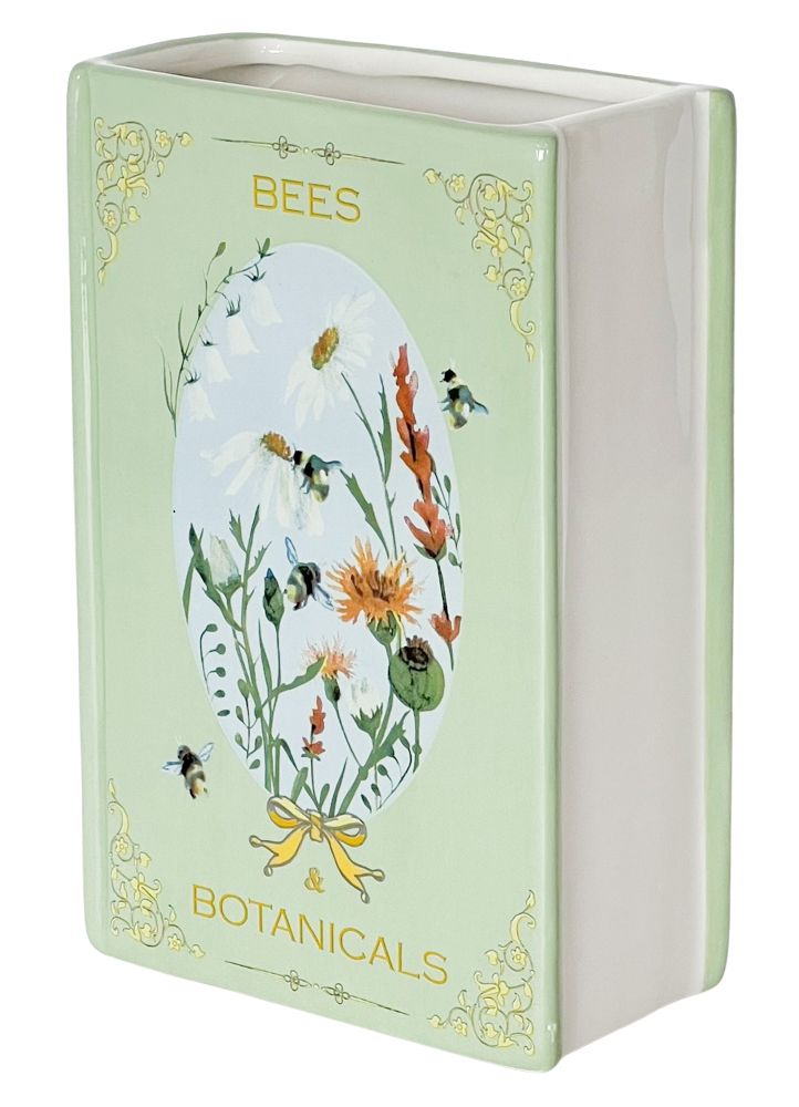 Bees & Botanicals Ceramic Story Book Vase